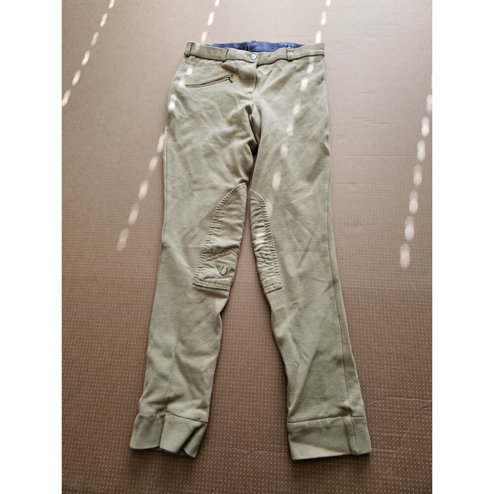 TuffRider Horse Riding Pants Breeches Kids Gender Neutral Size 28 Tan